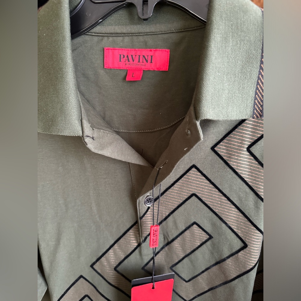 NWT Pavini Mens polo shirt size l - Picture 3 of 4